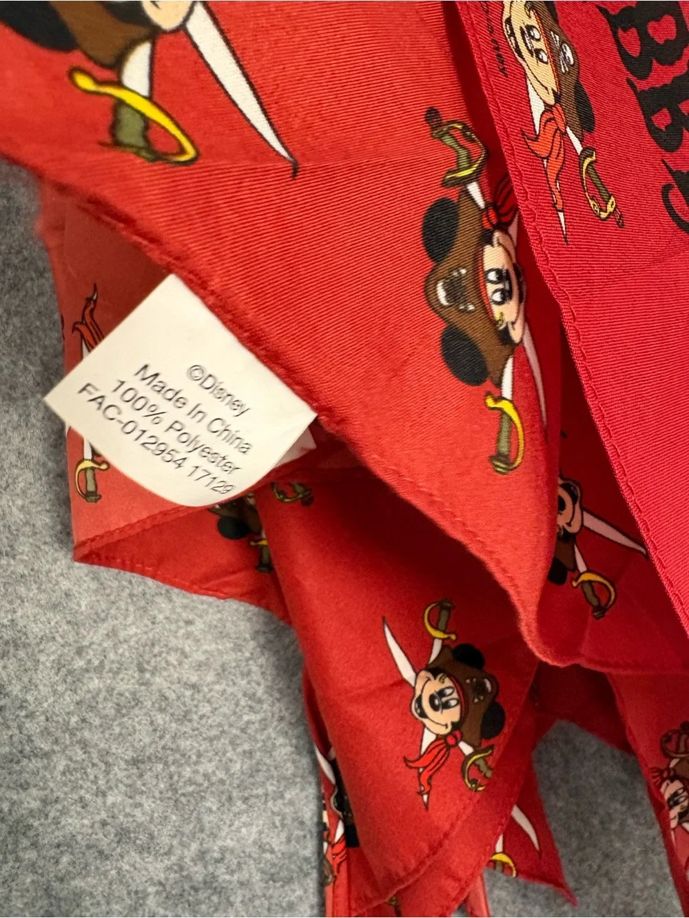 Disney Pirates of the Caribbean Mickey Mouse Bandana Lot of 10 Red 21” Scarves